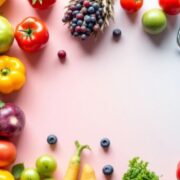 Collage of health-related images: fruits, stethoscope, doctor's tools.