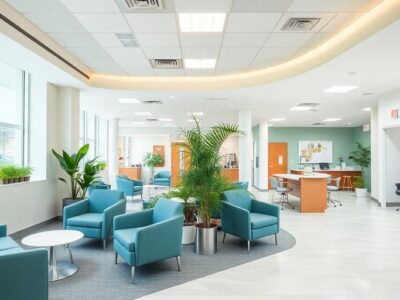 Interior design of a modern medical clinic.