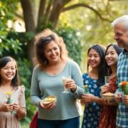 Family enjoying time together in a peaceful outdoor setting.